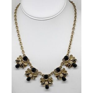 J. Crew Black Crystal Cluster Necklace